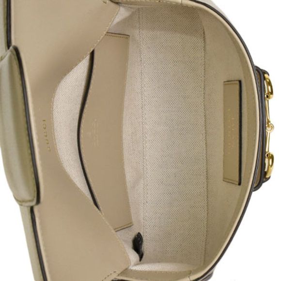 Gucci Horsebit GG Mini Shoulder Bag Beige Leather Web Stripe Strap Gold Hardware - Picture 7 of 9